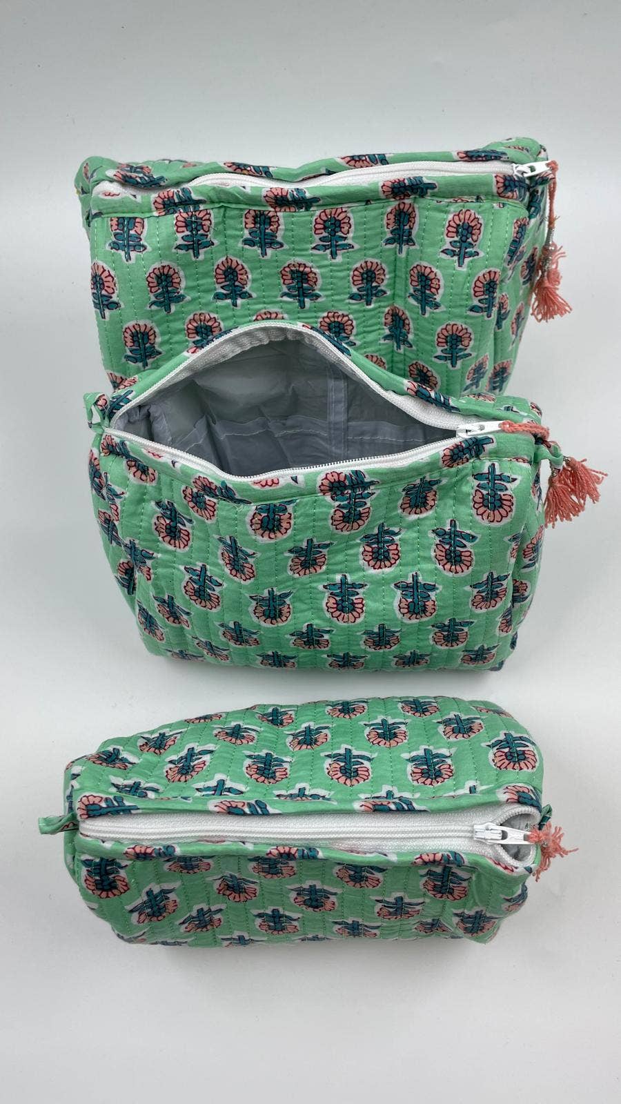 Quilted Kantha Wash Bag In Assorted Sizes