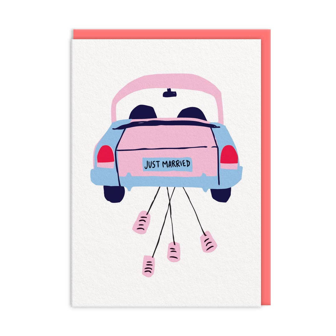 Cars And Cans Just Married Card