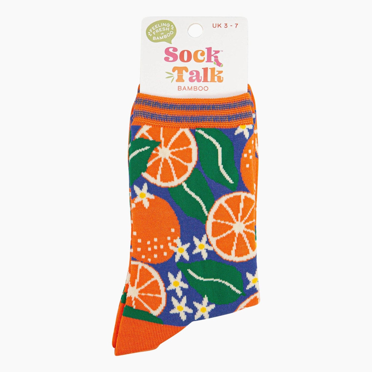 Women's Bamboo Socks - Blue, Orange Tree: UK 3-7 | EU 36-40 | US 5-9