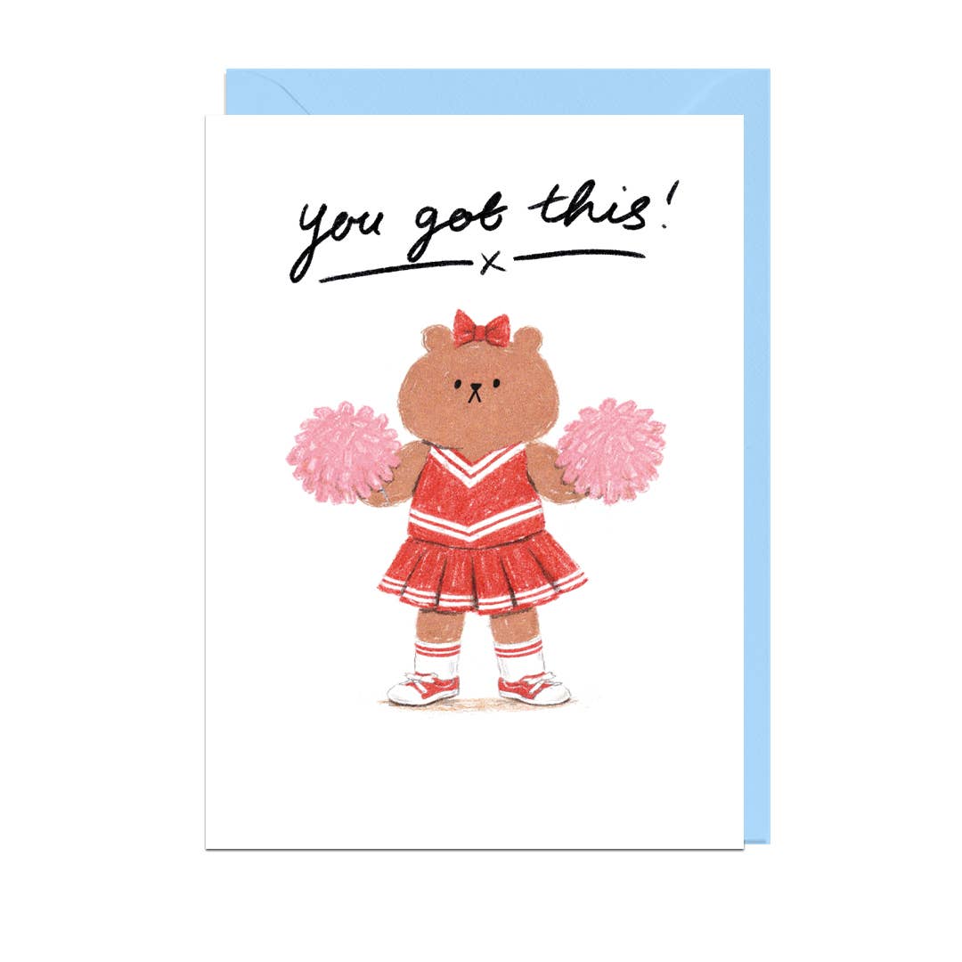 You Got This Bear Cheerleader Greeting Card