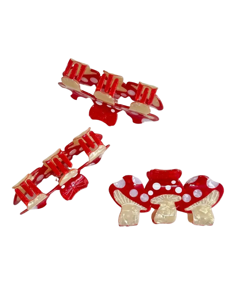 Fungi Mushroom Trio Hair Claw