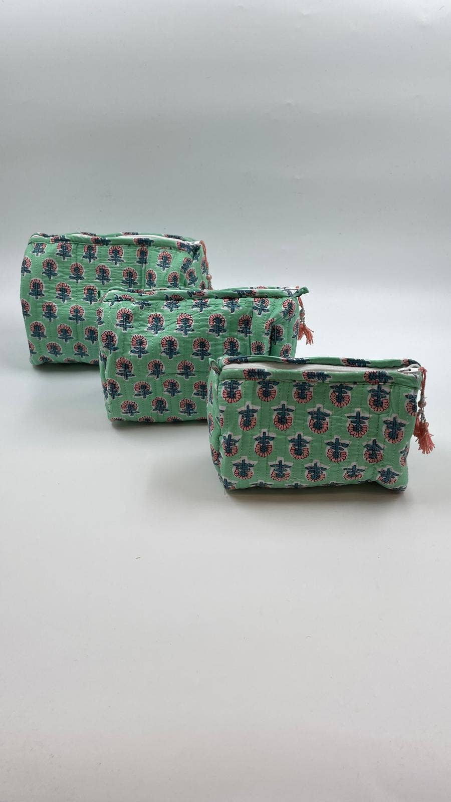 Quilted Kantha Wash Bag In Assorted Sizes