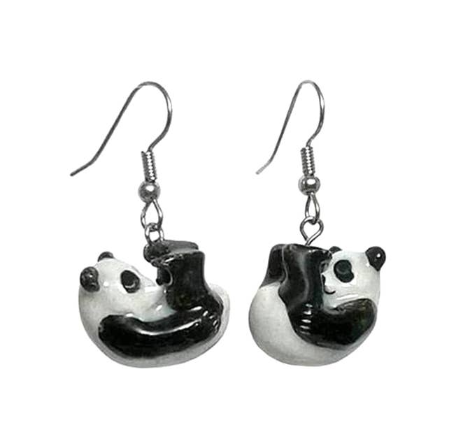 Roly Poly Panda Earrings