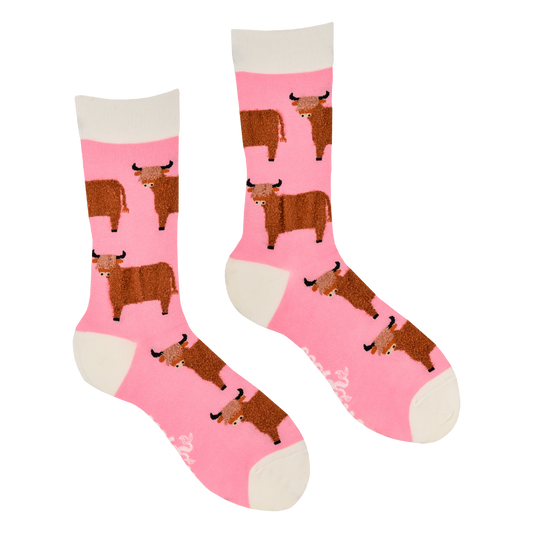 Fluffy Wee Hairy Coo Highland Cow Unisex Socks
