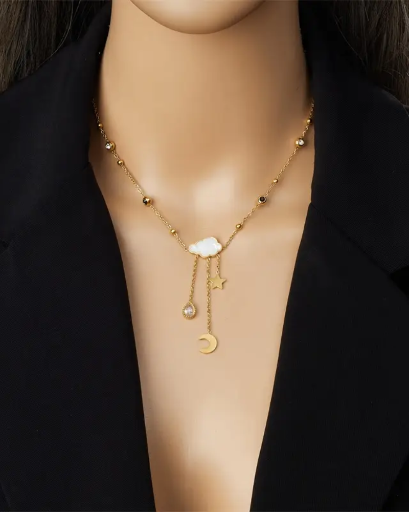 Celestial Cloud Charm Necklace