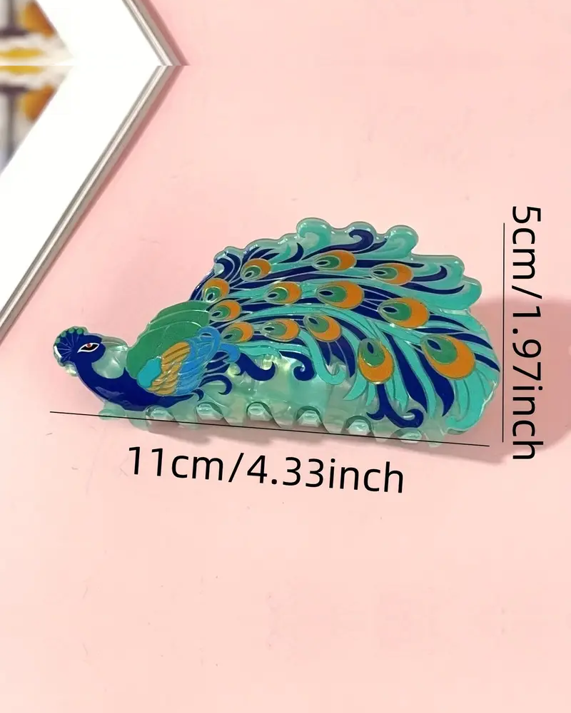 Prancing Peacock Hair Claw