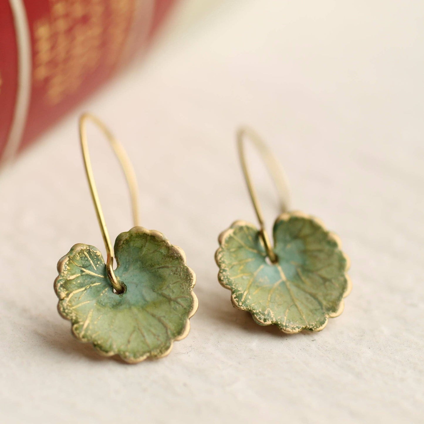 Olive Willow Leaf Earrings