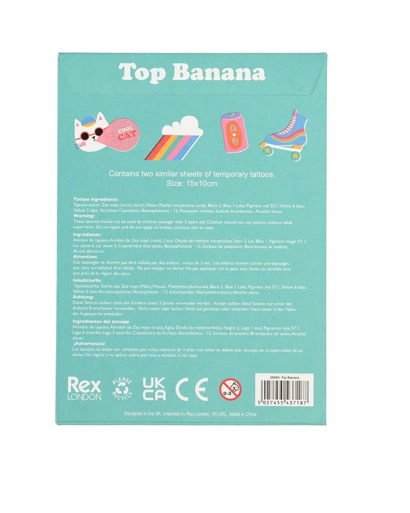 Top Banana Temporary Tattoos
