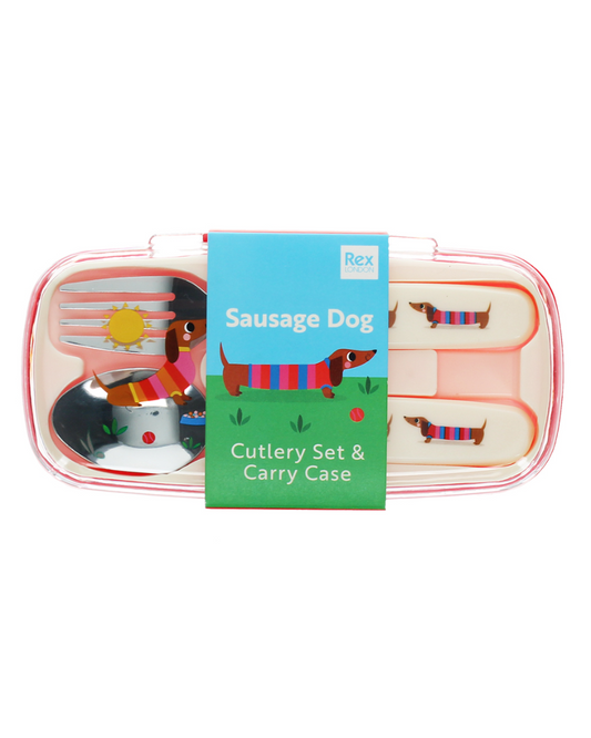 Children's Sausage Dog Cutlery Set & Case
