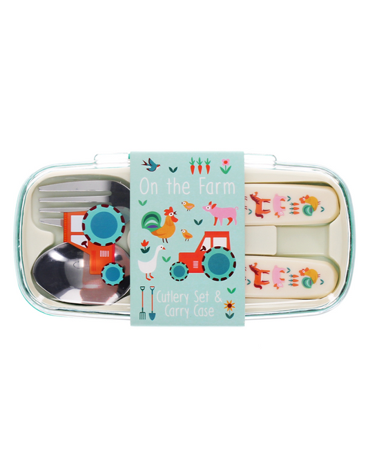 Children's Farmyard Cutlery Set & Case