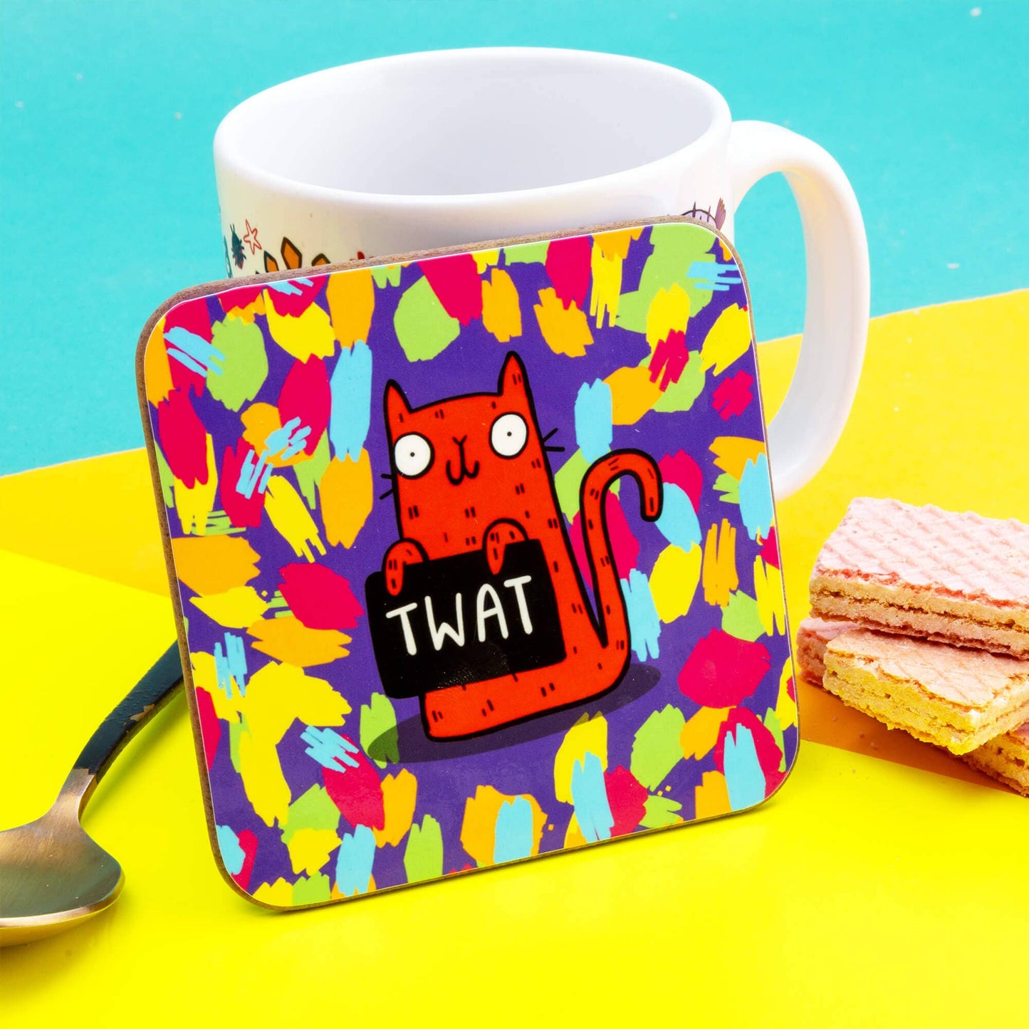 Sweary Cat Twat Coaster