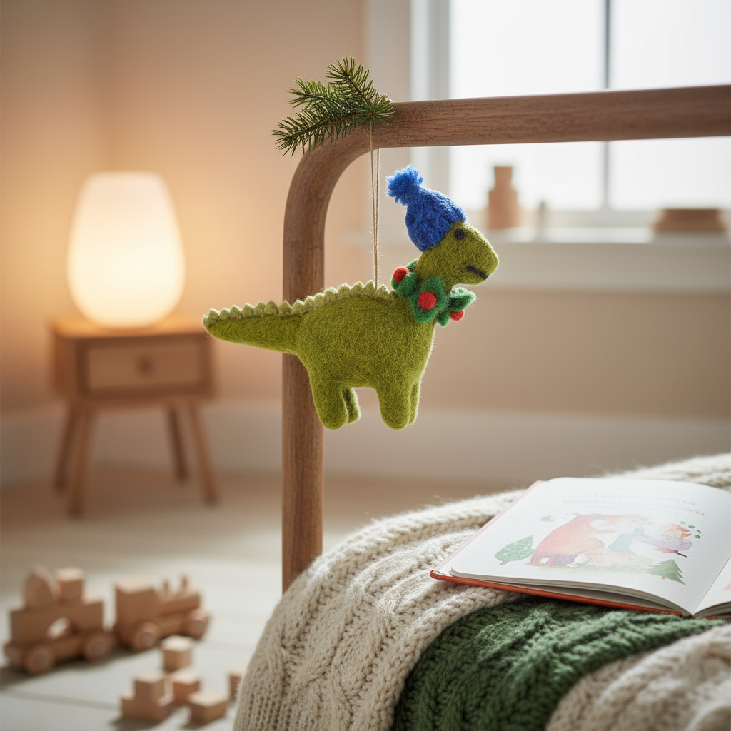 Cosy Dinosaur Christmas Decoration