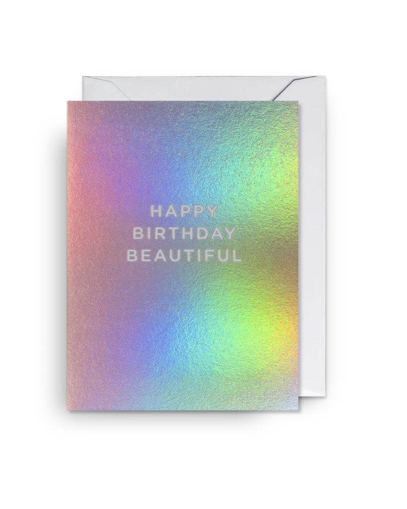 Holographic Happy Birthday Beautiful Mini Greeting Card