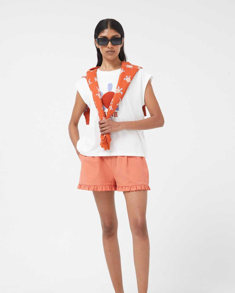 Turtle Boucle Sleeveless Top by Compania Fantastica