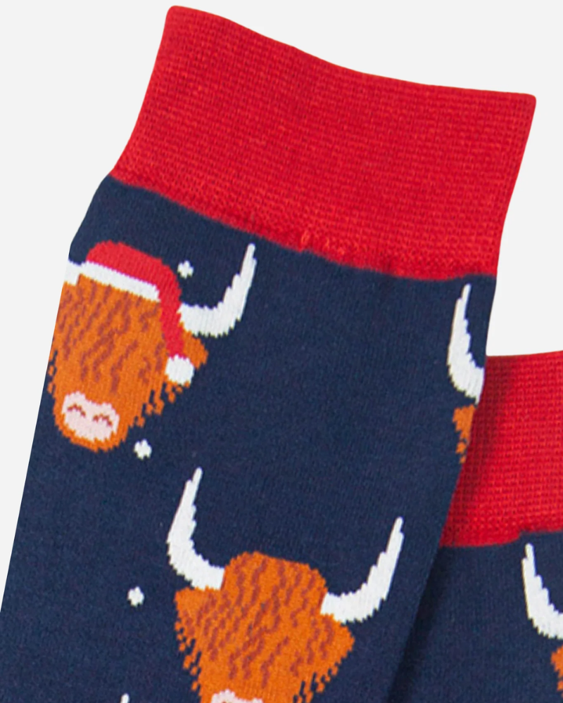 Christmas Highland Cow Socks