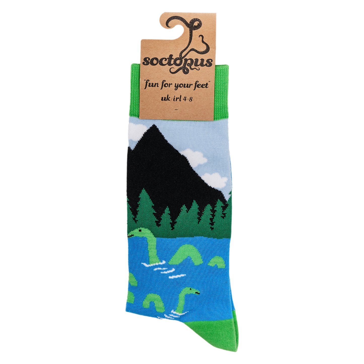 Loch Ness Monster Socks - Sock Ness Monster: BLUE / XS (UK 12-3 / EU 33-36 / US 14-5)