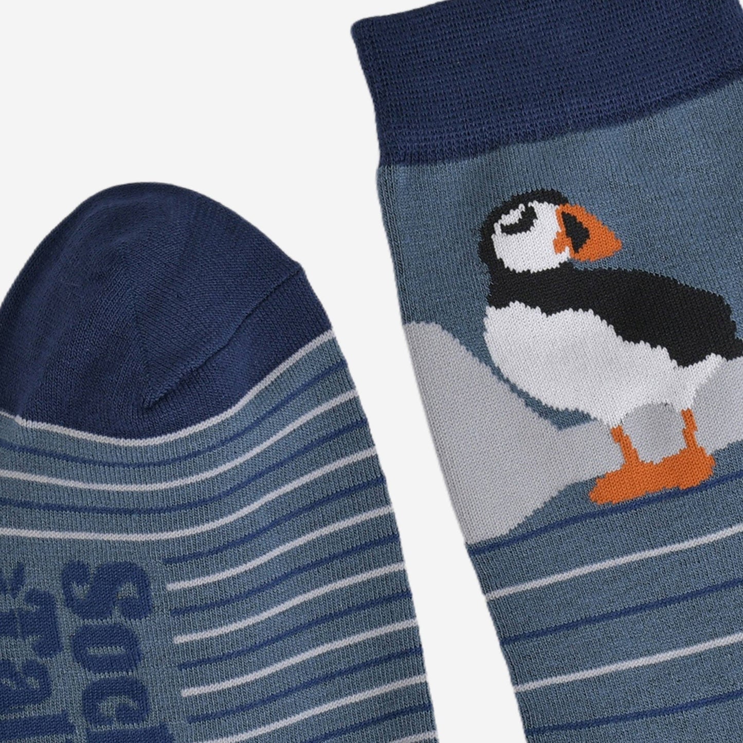 Men's Bamboo Socks - Teal, Puffin Stripe: UK 7-11 | EU 40.5-46 | US 8-12
