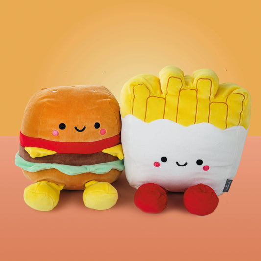 Jumbo Burger And Fries Magnetic Plush Toy Pair