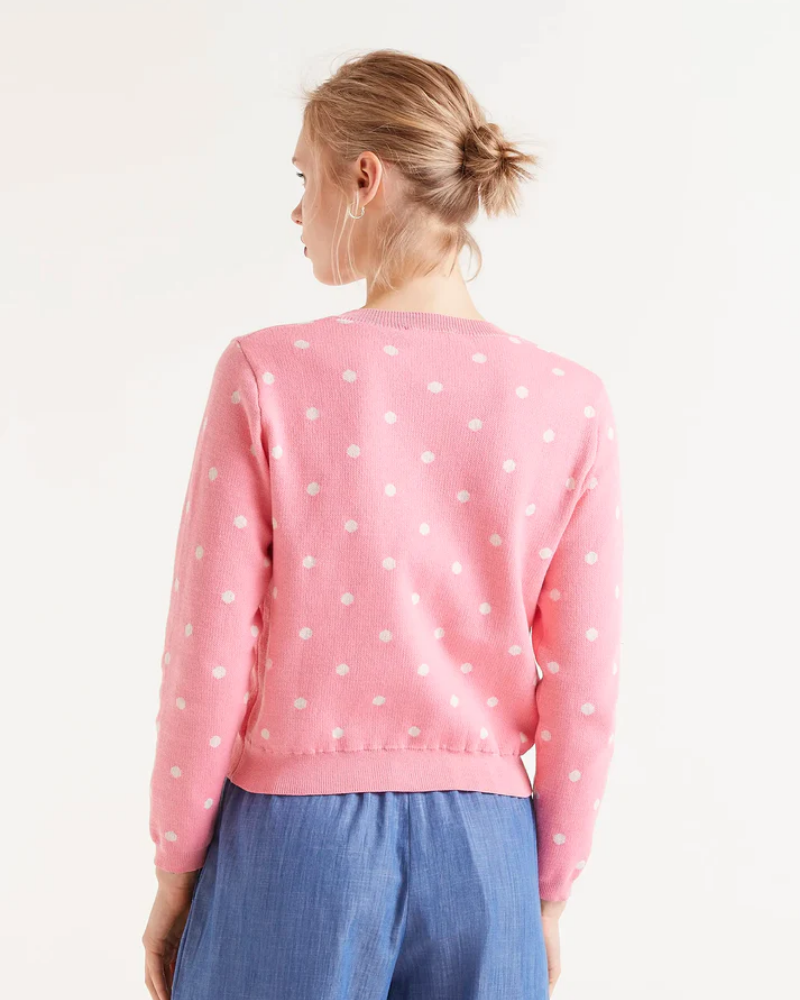 Pink Polka Dot Cardigan By Compania Fantastica