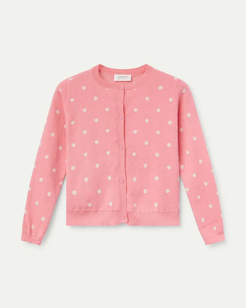 Pink Polka Dot Cardigan By Compania Fantastica