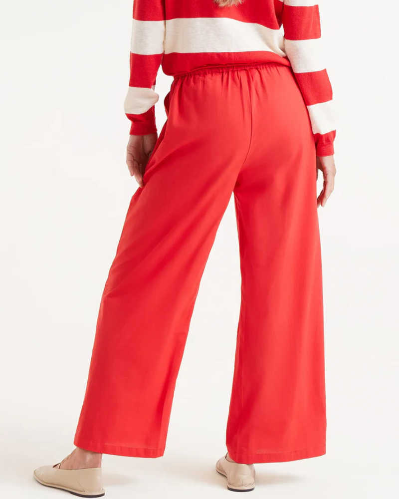 Wide Leg Buttoned Trousers Red By Compania Fantastica