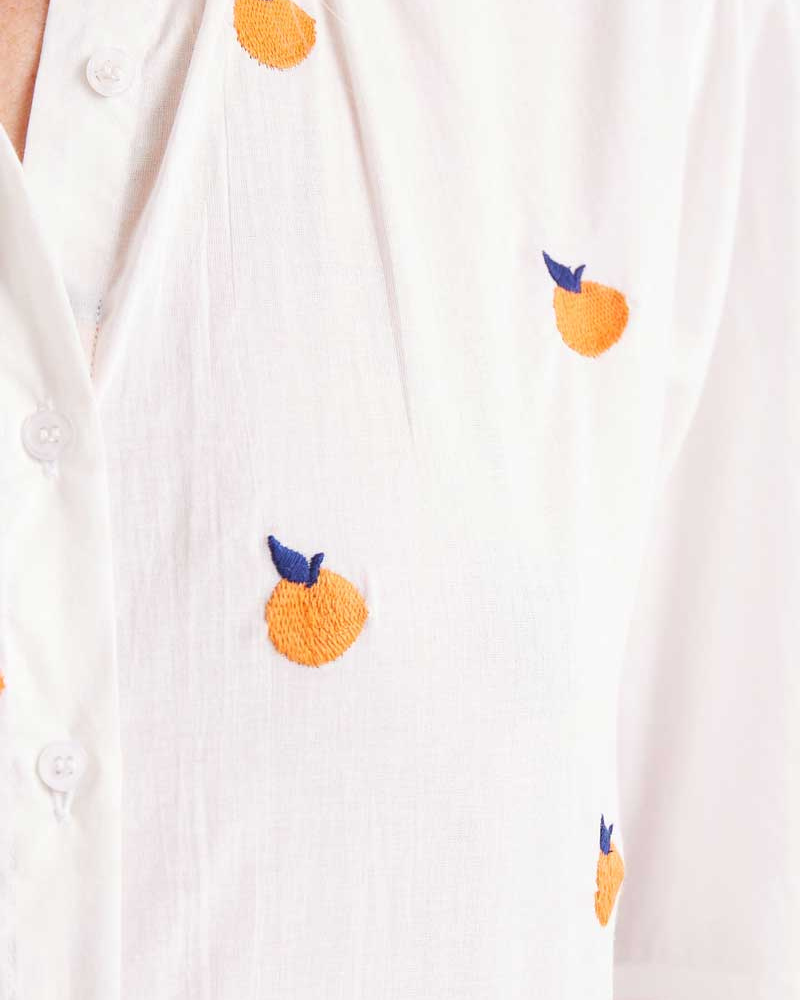 Oranges Print Cotton Short Sleeved Shirt By Compania Fantastica