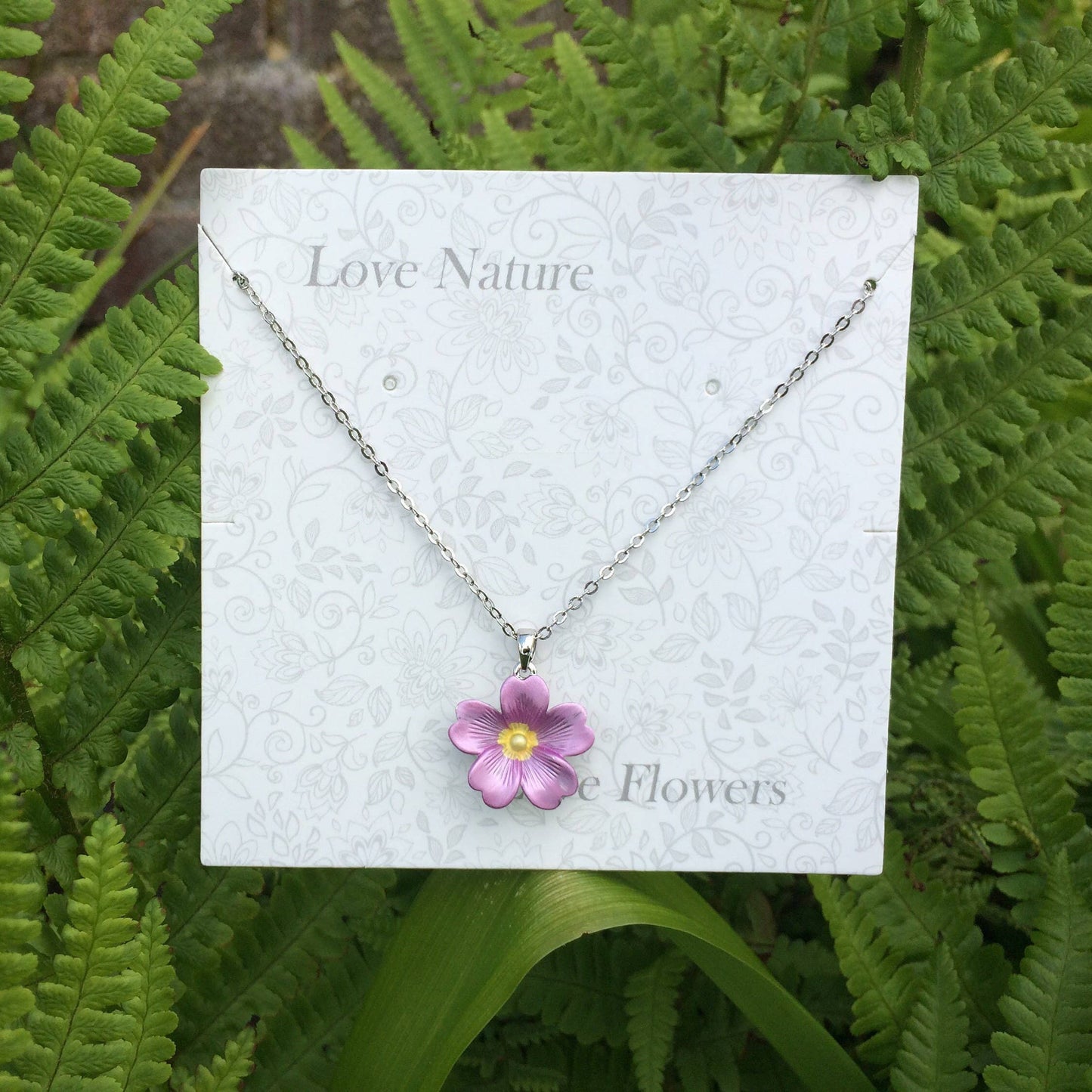Primrose Pink Flower Pendant Necklace