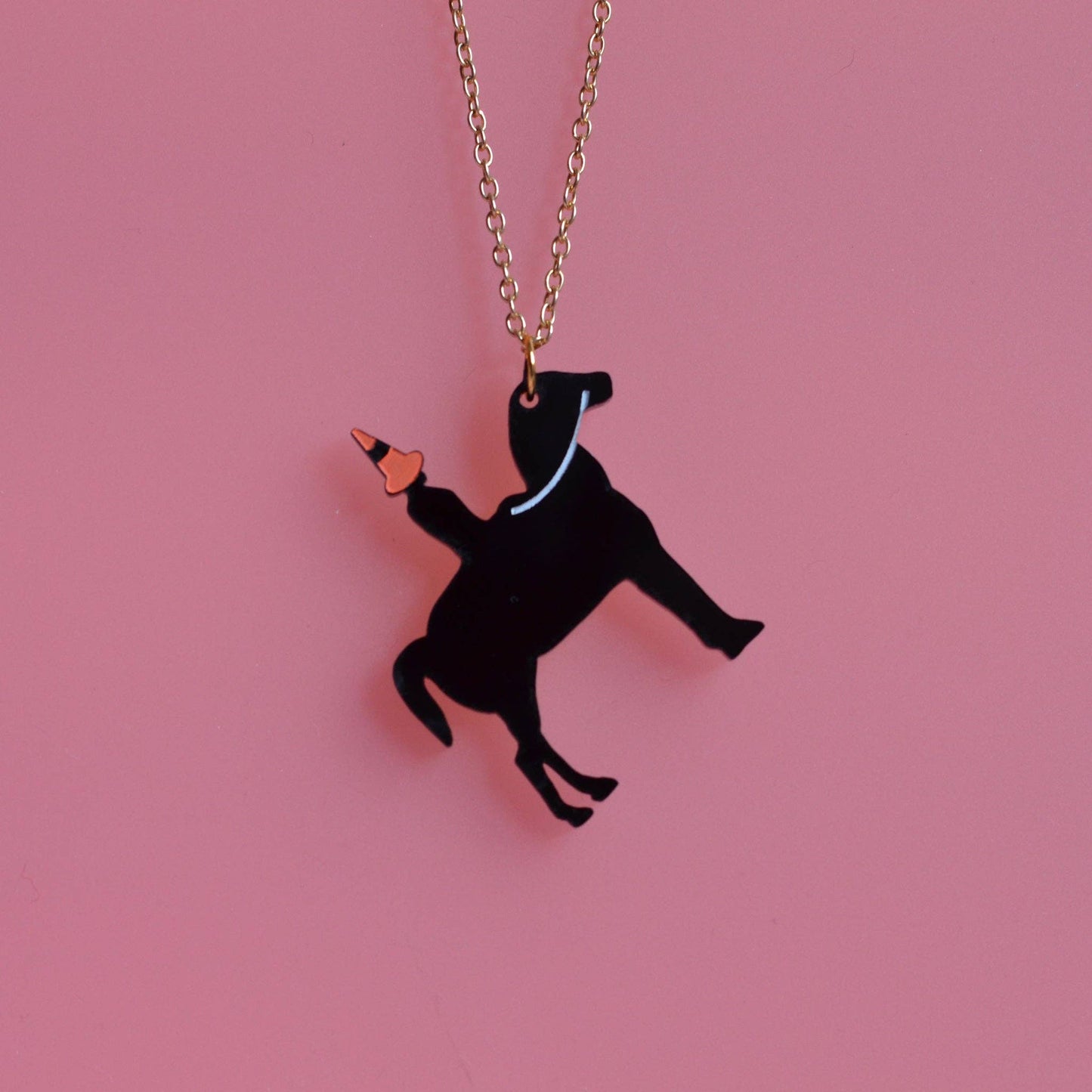 Wee Duke of Wellington With Traffic Cone Necklace