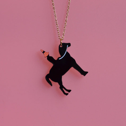 Wee Duke of Wellington With Traffic Cone Necklace