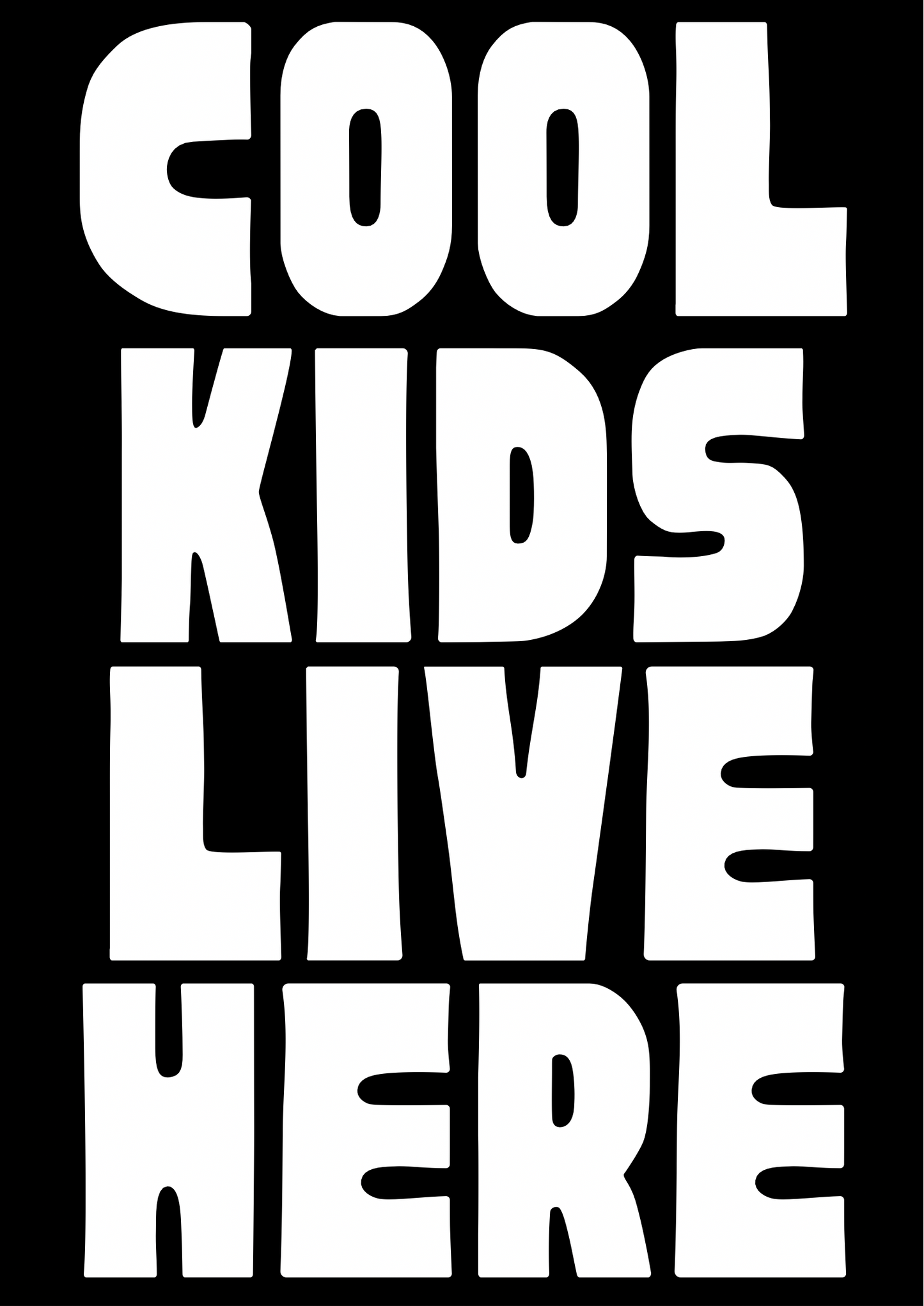 Cool Kids Live Here A4 Art Print