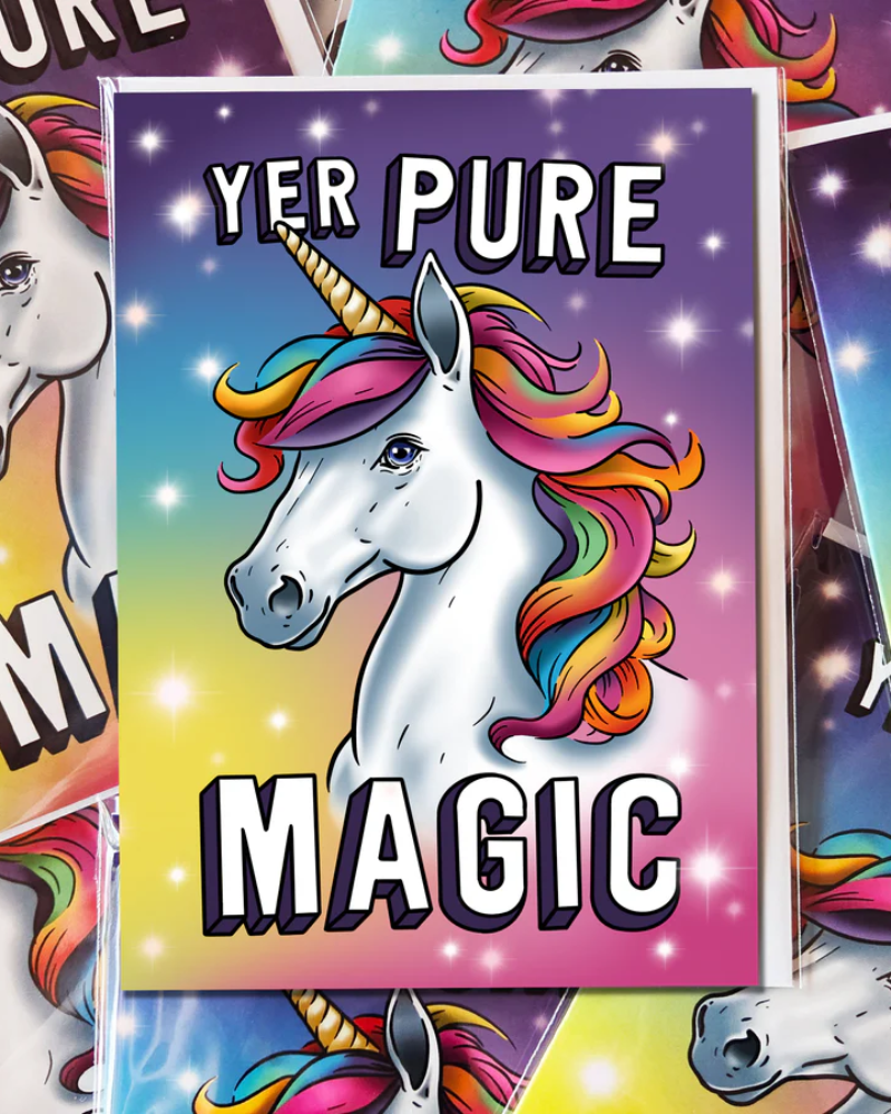 Yer Pure Magic Unicorn Scottish Greeting Card