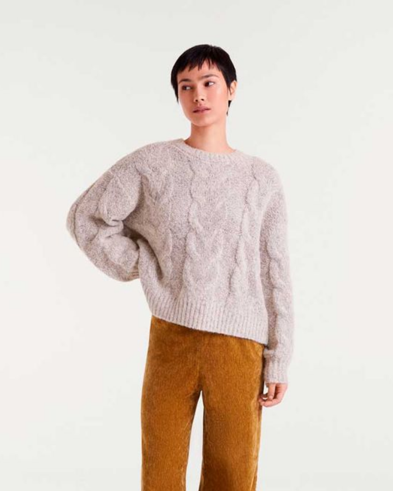 Oatmeal Cream Cable Knit Jumper Compania Fantastica