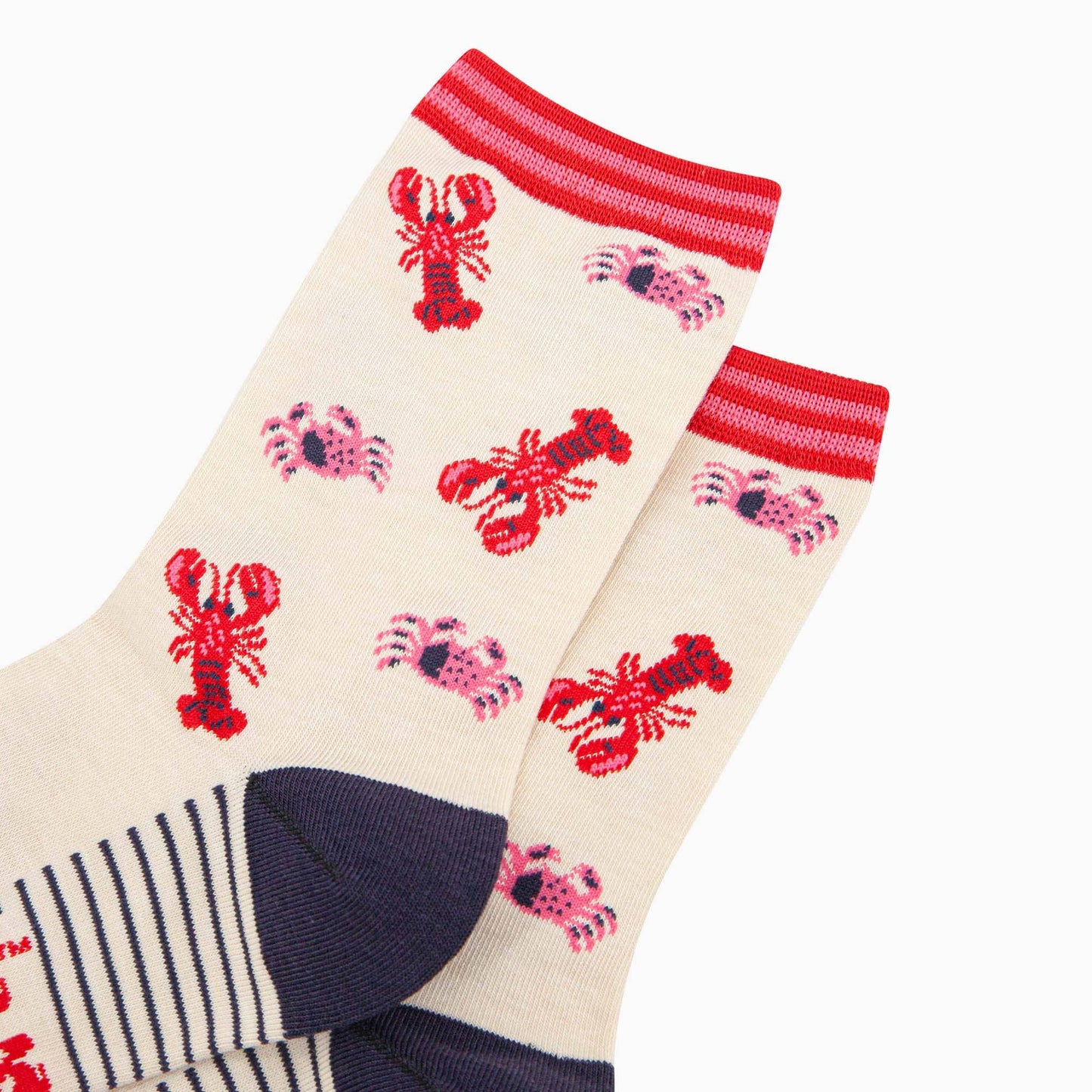 Women's Bamboo Socks - Cream, Lobster and Crab: UK 3-7 | EU 36-40 | US 5-9