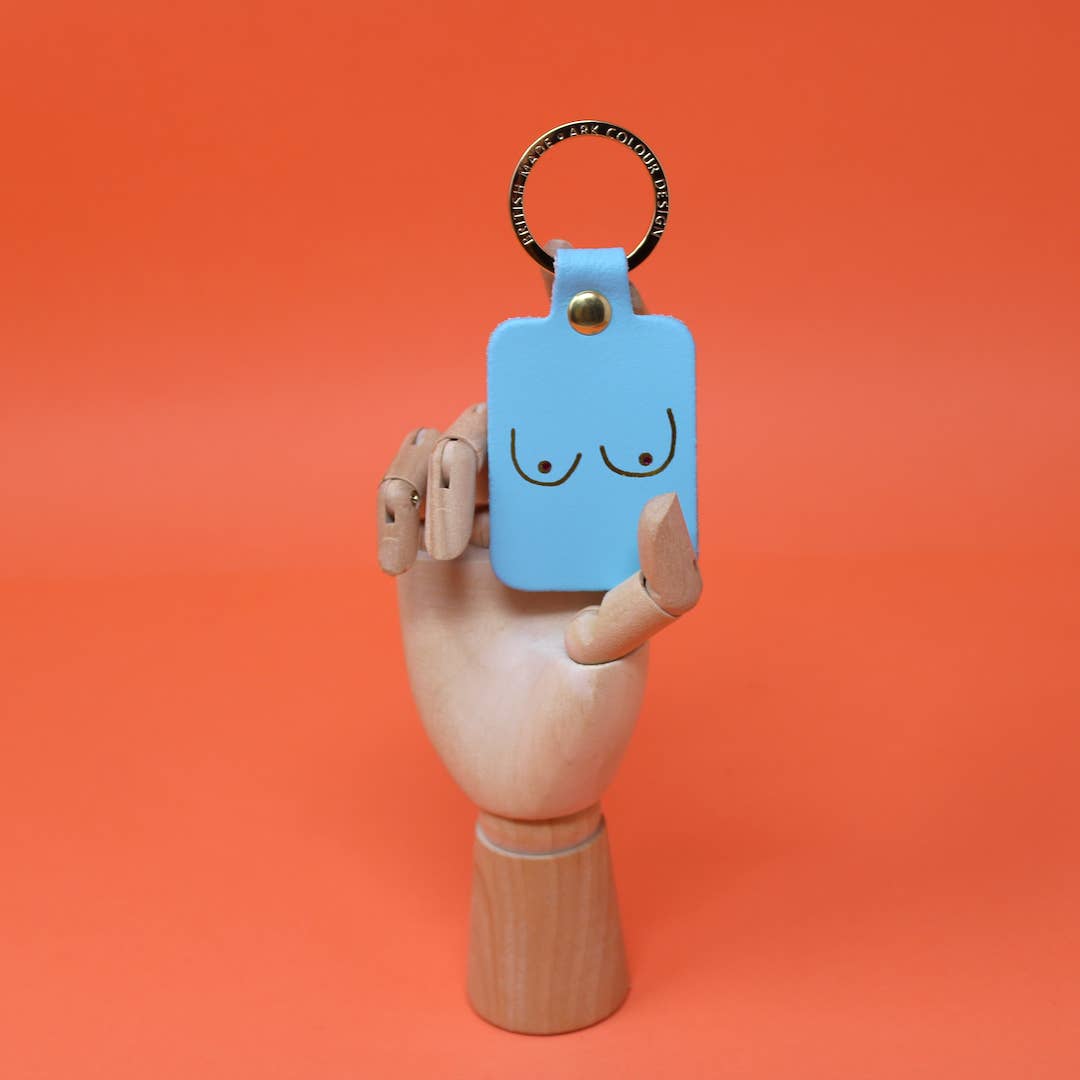 Boob Leather Key Fob: Black