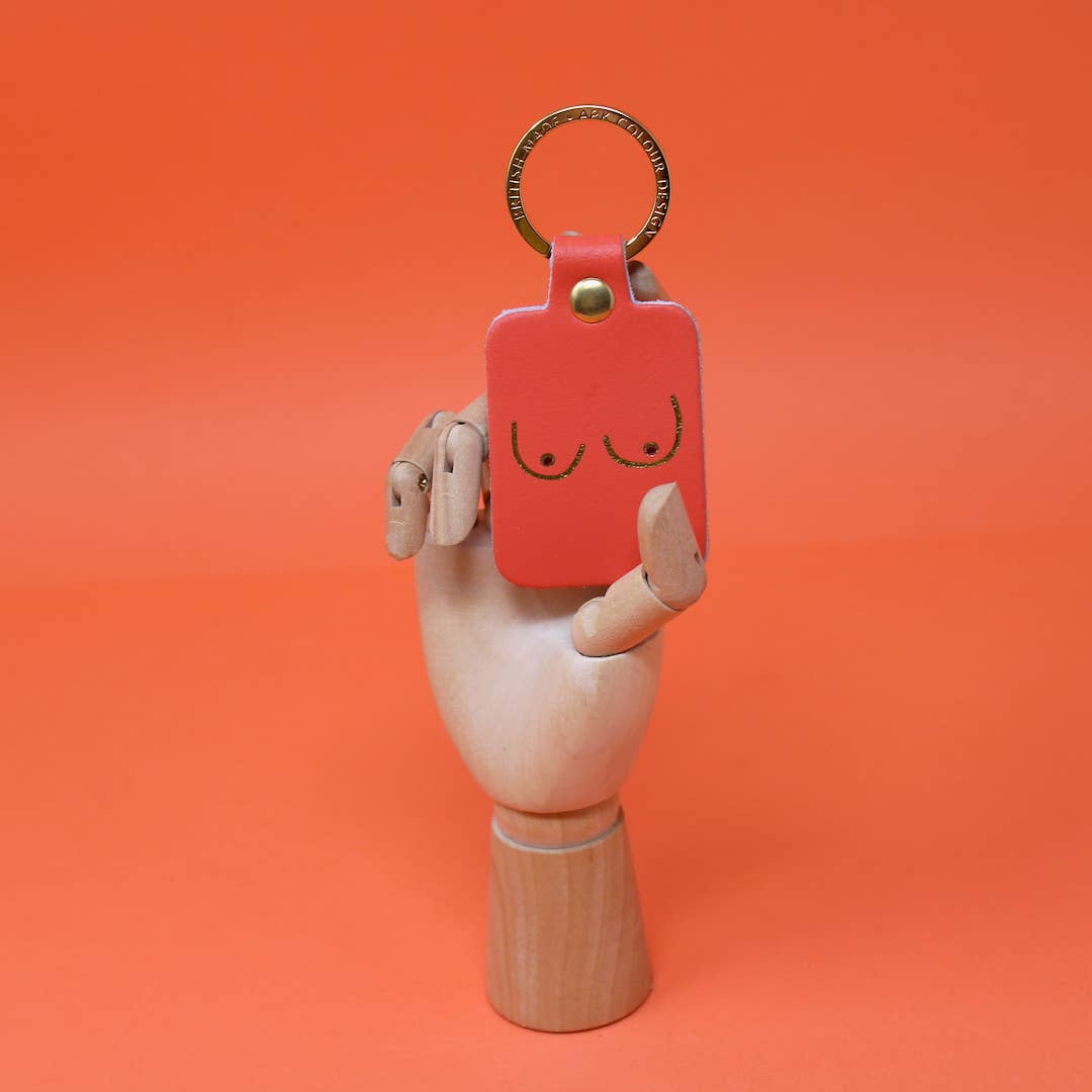 Boob Leather Key Fob: Lilac