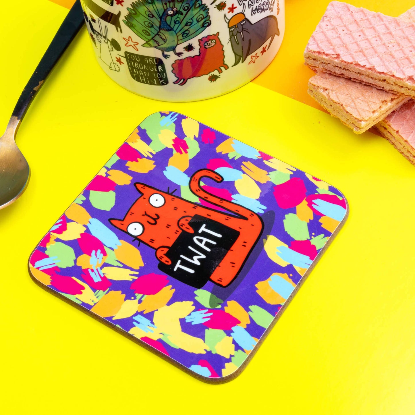 Sweary Cat Twat Coaster