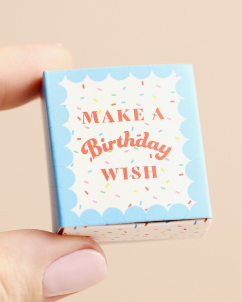 Birthday Cake Tiny Ceramic Token In Matchbox
