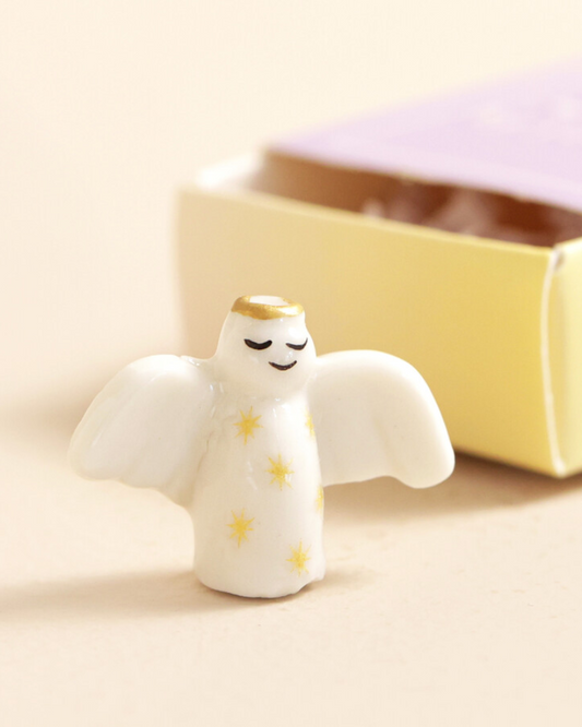 Angel Tiny Ceramic Token In Matchbox