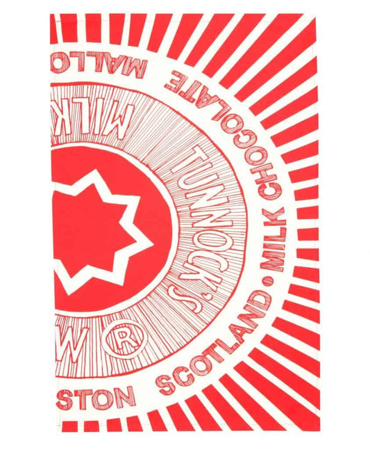 Tunnock's Teacake Wrapper Tea Towel by Gillian Kyle