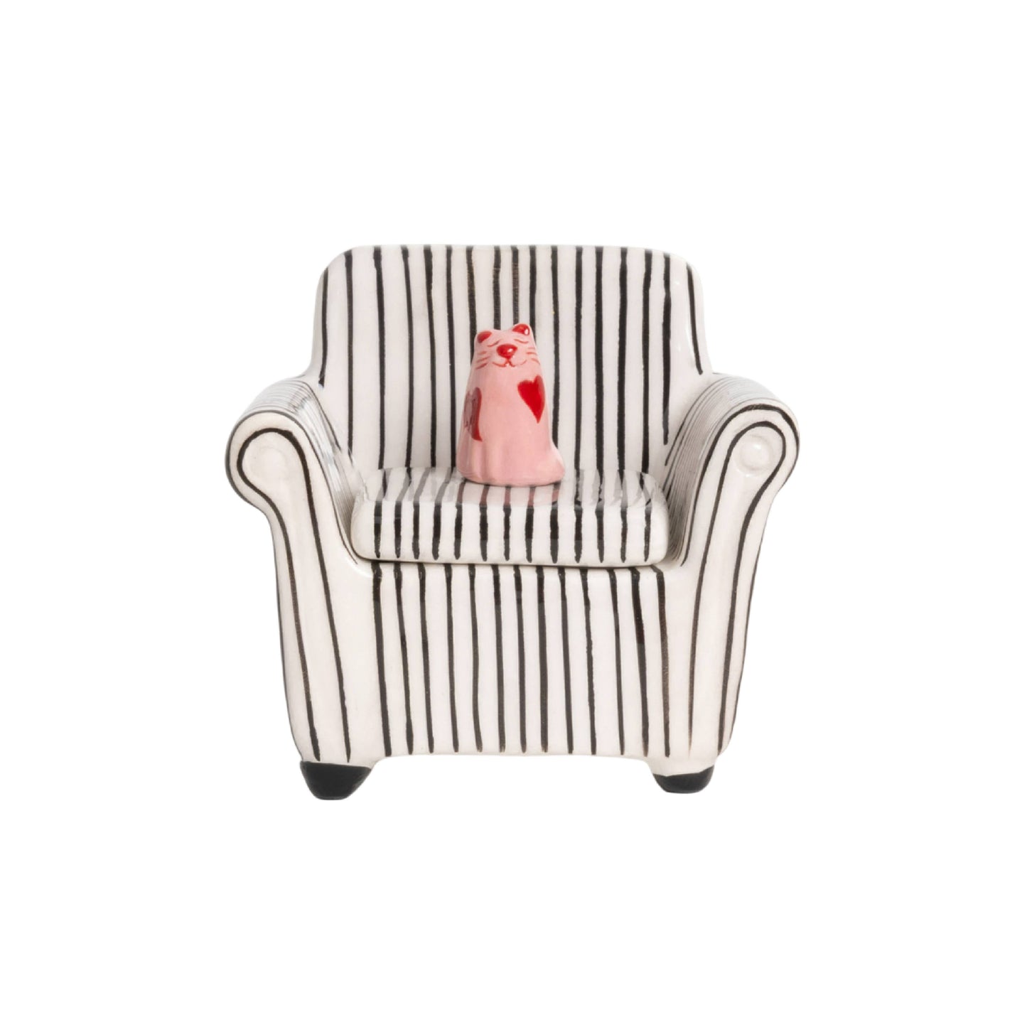 Helio Ferretti Trinket Box Striped Sofa Cat