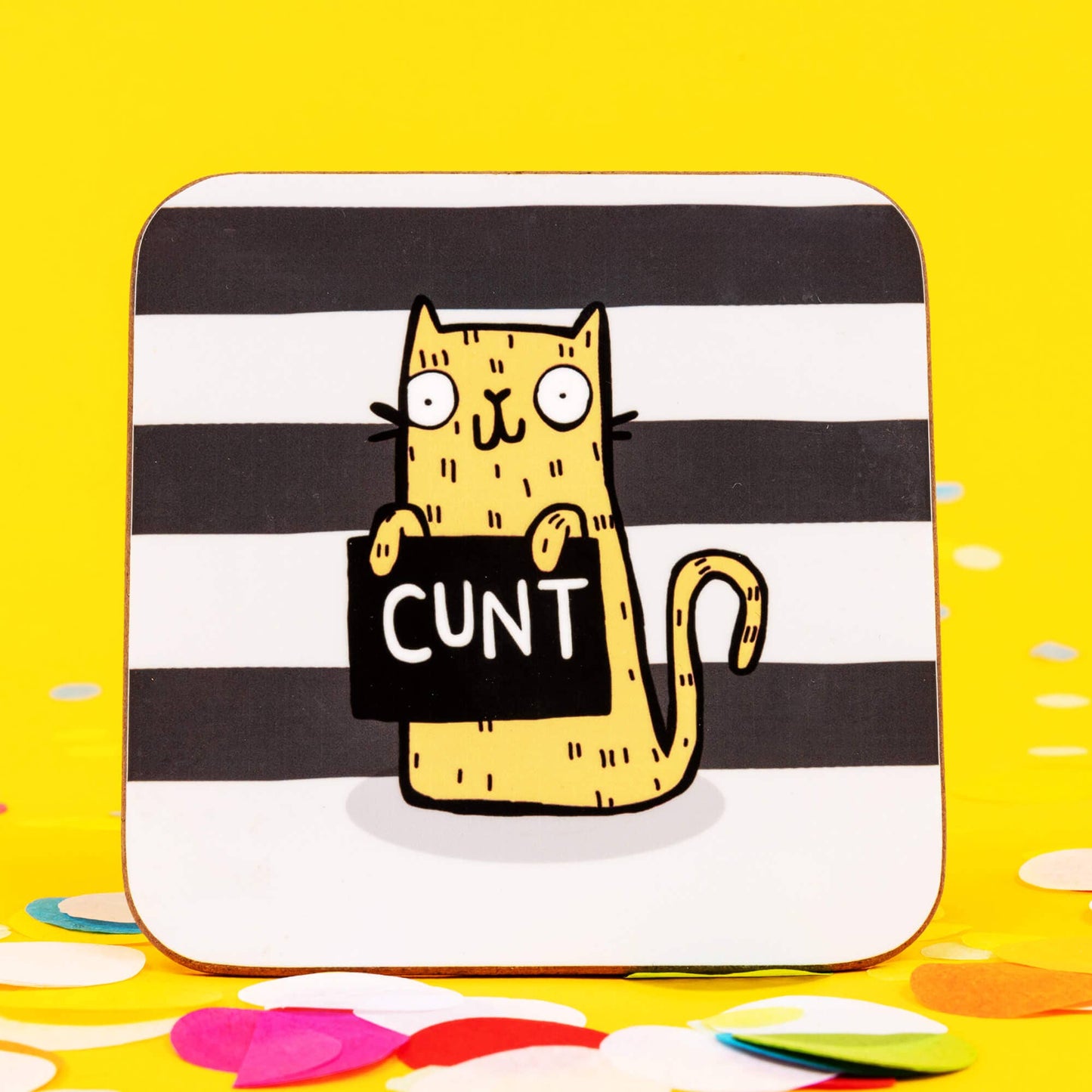 Very Naughty Sweary Cat Cunt Coaster