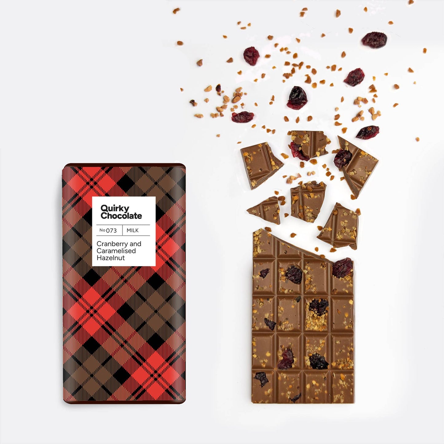 Tartan Cranberry & Hazelnut Chocolate Bar