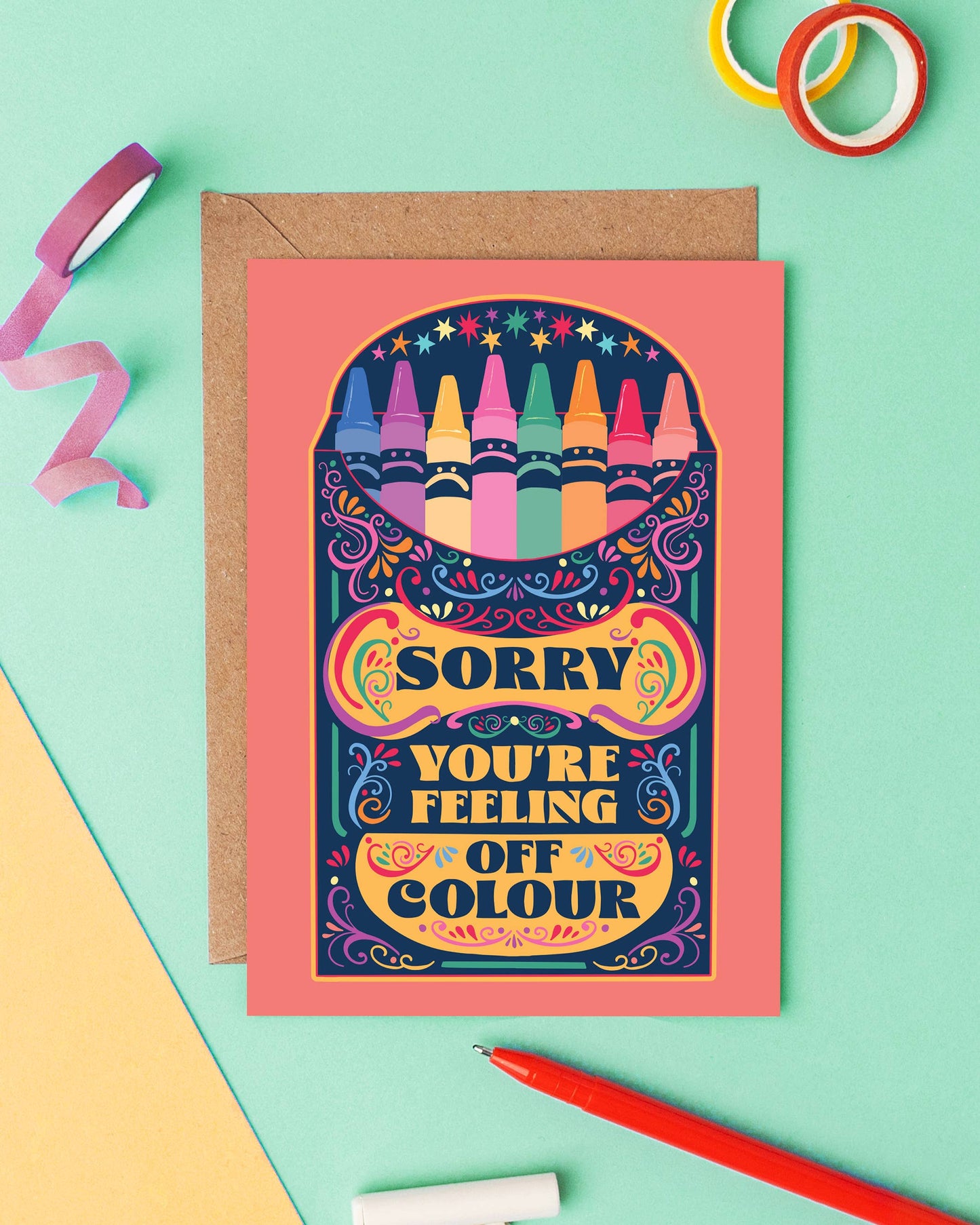 Crayons Get Well Card