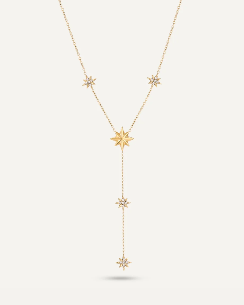 Astra Star Lariat Gold Necklace