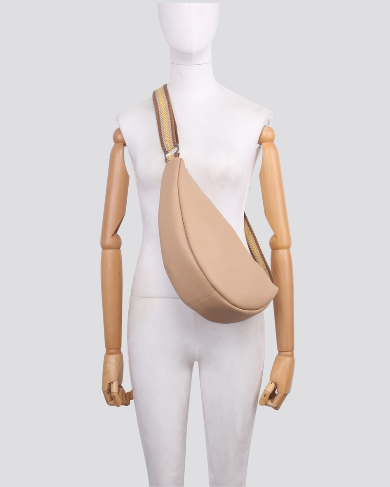 Asymmetric Vegan Leather Crossbody Bag Assorted Colours