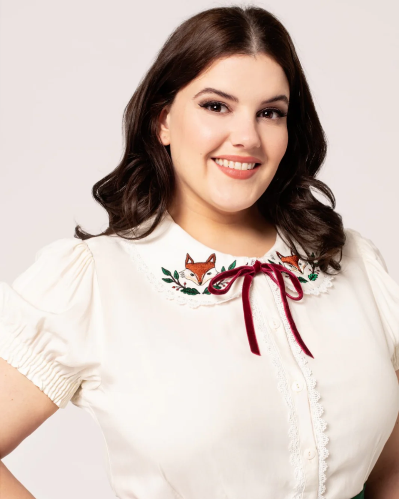 Basil Woodland Fox Blouse