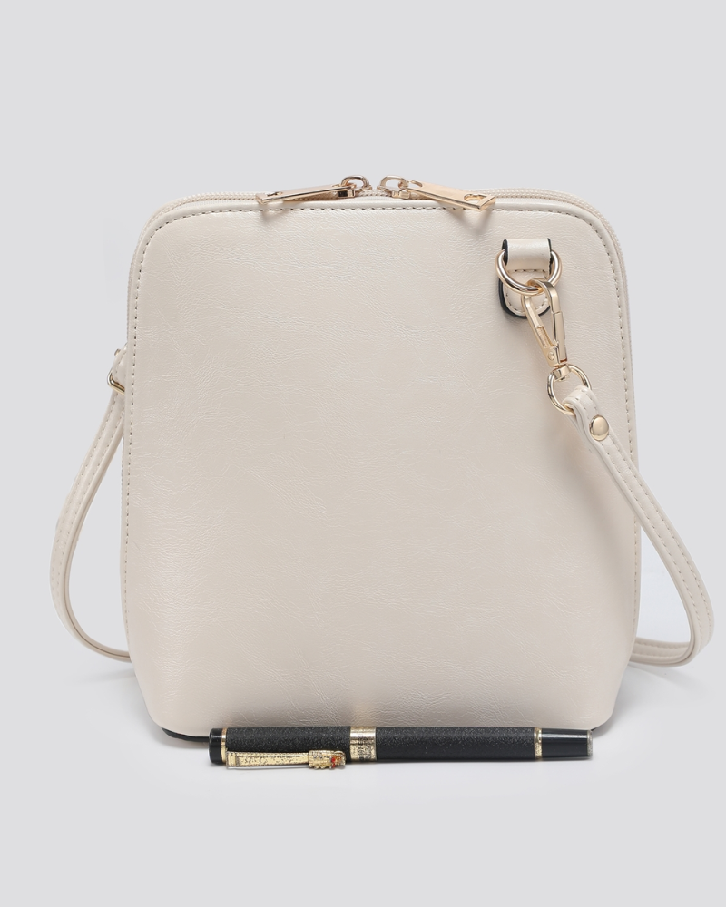 Zip Around Vegan Leather Crossbody Bag Assorted Colours