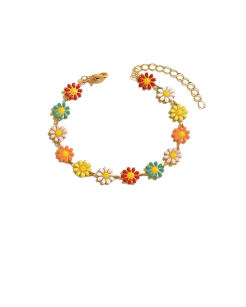 Rainbow Daisy Chain Bracelet