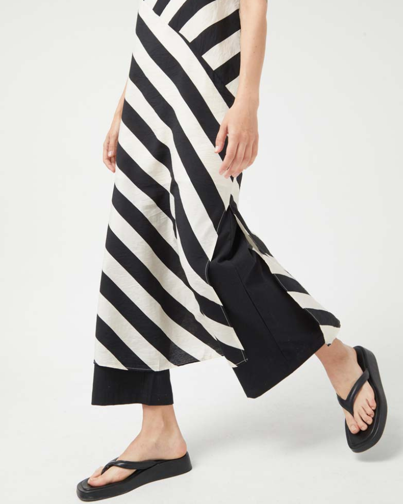 Monochrome Stripe Maxi Dress by Compania Fantastica