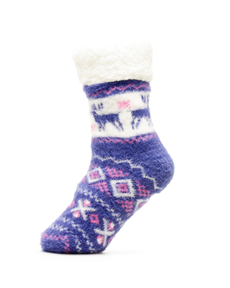 Reindeer Nordic Sherpa Slipper Socks